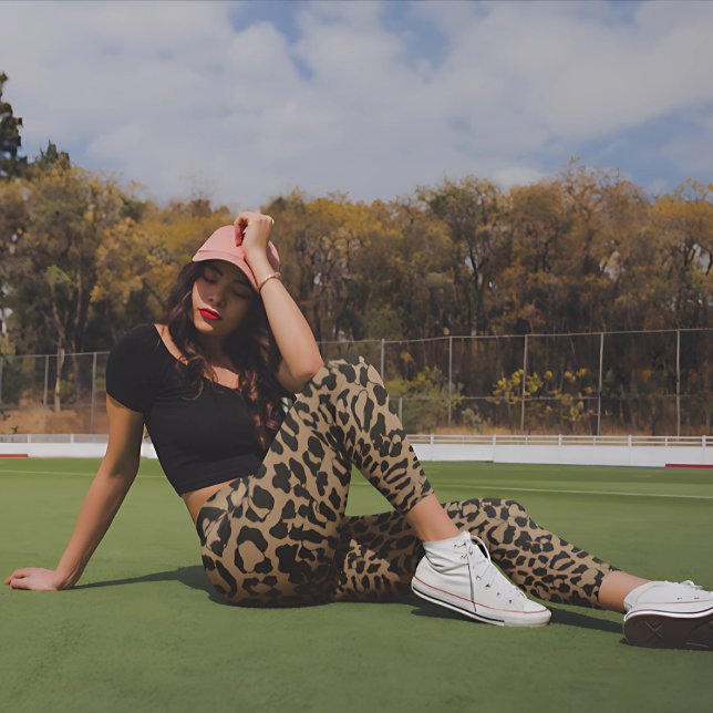 Brown Leopard Safari Print Leggings (Von Creator hochgeladen)
