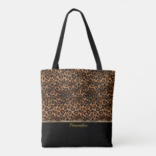 Brown-Leopard-Tierdruck Tasche