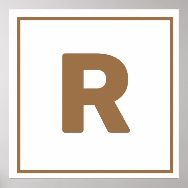 Brown Letter R Poster (Vorne)