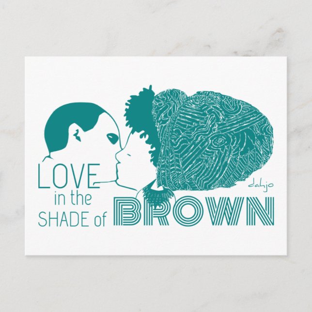 BROWN LIEBE in AQUA Postkarte (Vorderseite)