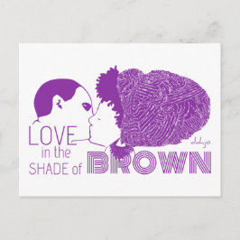 BROWN LIEBE LILA POSTKARTE