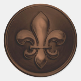 Brown Lilie Umschlag Aufkleber Embossed Look