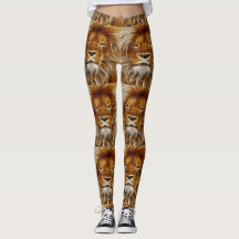 Brown Lion Head Print