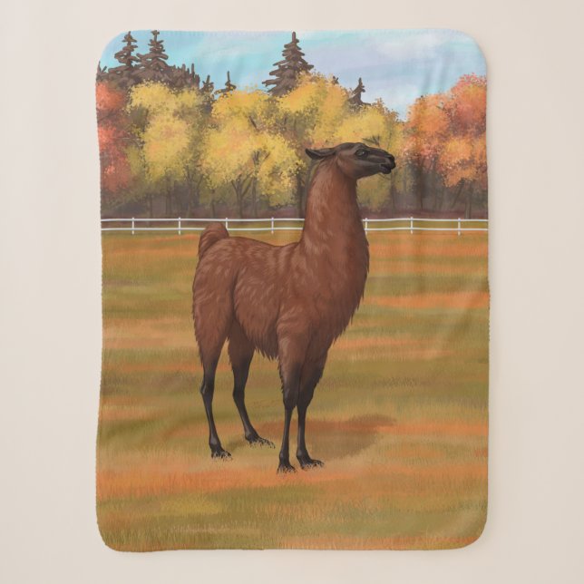 Brown Llama im Herbstweide Sherpadecke (Vorderseite)