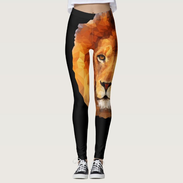 Brown-Löwe-Kopf-Druck 2 Leggings (Vorderseite)