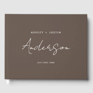 Brown Luxury Wedding Personalisiert Gästebuch