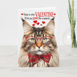 Brown Maine Coon Tabby Katze Spaß Valentinstag Feiertagskarte