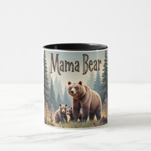 Brown Mama Bear Cubs Forest Mütter Day Tasse