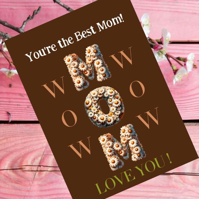 BROWN Mama Mutterkarte mit Foto,Blumenstrauß Schri Karte (Von Creator hochgeladen)