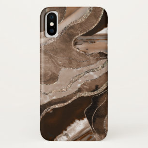 Brown Marble Agate Gold Glitzer Glam #1  Case-Mate iPhone Hülle