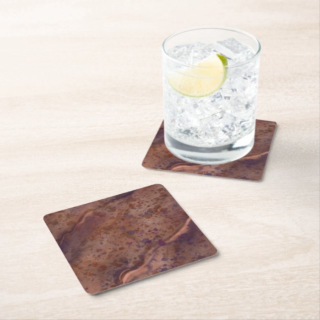 Brown Marble Paper Coasters Rechteckiger Pappuntersetzer (Vor Ort)