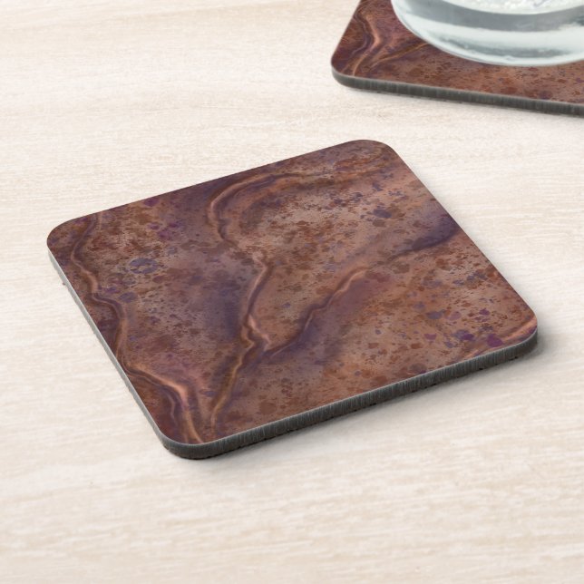Brown Marble Print Untersetzer Set Geschenk (Linke Seite)