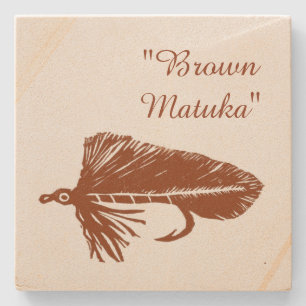 Brown Matuka fliegt Pfeifen und Angelschlacker Steinuntersetzer
