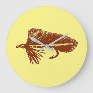 Brown Matuka Streamer Fliegenband & Angeln Große Wanduhr