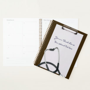Brown Medipboard with Stethoscope Planer