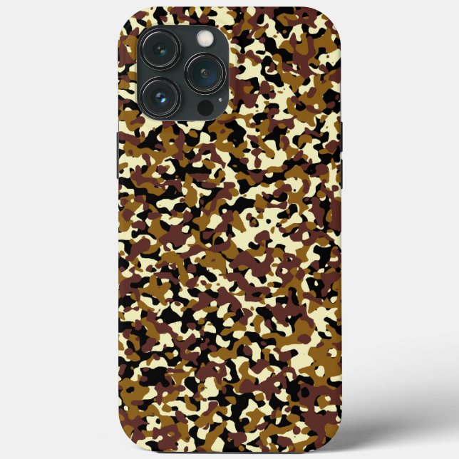 Brown Micro Camouflage iPhone 13 Pro Max Case (Rückseite)