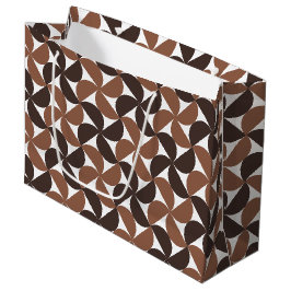 Brown Mid Century Modern Pattern Große Geschenktüte