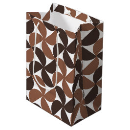 Brown Mid Century Modern Pattern Mittlere Geschenktüte