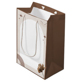 Brown Minimalistisch Boho Dry Blume Mittlere Geschenktüte
