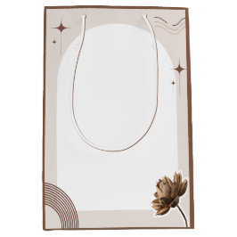 Brown Minimalistisch Boho Dry Blume Mittlere Geschenktüte