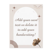 Brown Minimalistisch Boho Notes Anpassbare Postkar