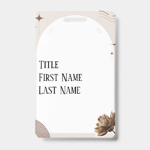 Brown Minimalistisch Boho Notes benutzerdefinierba Ausweis