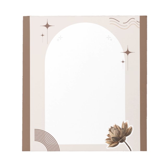 Brown Minimalistisch Boho Notes benutzerdefinierba Notizblock (Vorderseite)