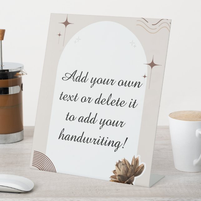 Brown Minimalistisch Boho Notes benutzerdefinierba Sockelschild (In Situ)