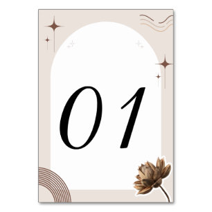 Brown Minimalistisch Boho Notes benutzerdefinierba Tischnummer