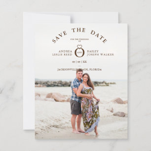 Brown Minimalistisch Simple Foto Wedding Rett Date