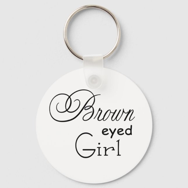 Brown Mit Augen Girl Schlüsselanhänger (Vorderseite)