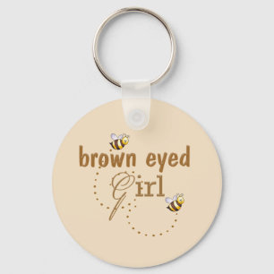 Brown mit Augen Girl Schlüsselanhänger