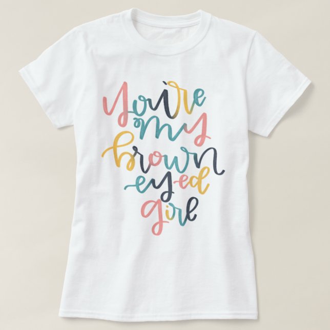 Brown Mit Augen Girl T-Shirt (Design vorne)