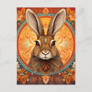 Brown mit Augen Solarpunk Bunny Postkarte