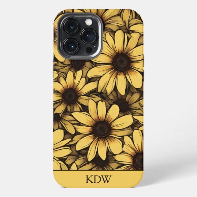 Brown Mit Augen Susan Monogram iPhone 13 Pro Max Hülle (Rückseite)