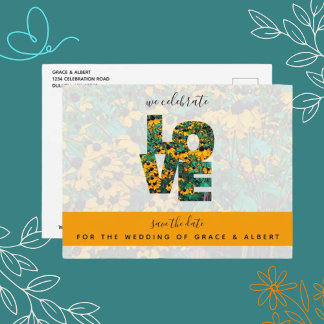 Brown-mit Augen Susans LIEBE Save the Date Postkar Postkarte
