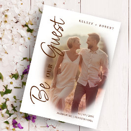 Brown Modern Romantic Overlay Gradient Script Save The Date