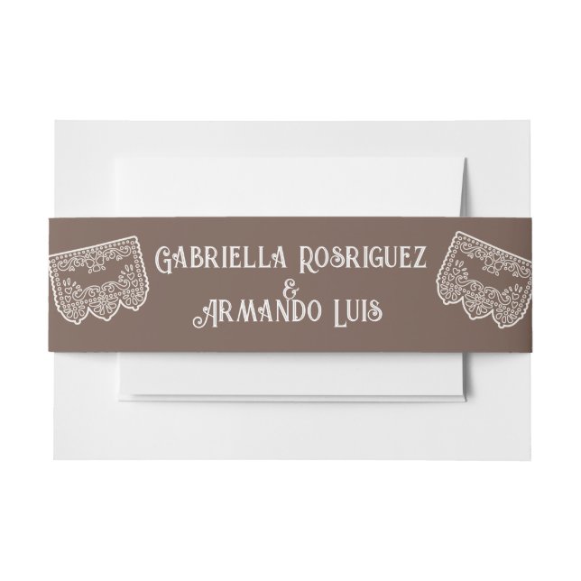 Brown Modern Wedding Elegant BOHO Belly Band (Vorderseite Beispiel)