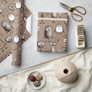 Brown Monsters Geschenkpapier