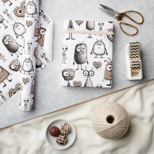 Brown Monsters Geschenkpapier (Kunsthandwerk)