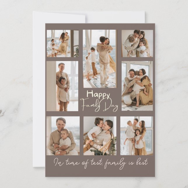 Brown Multi Foto Vatertag-Karte Dankeskarte (Vorderseite)