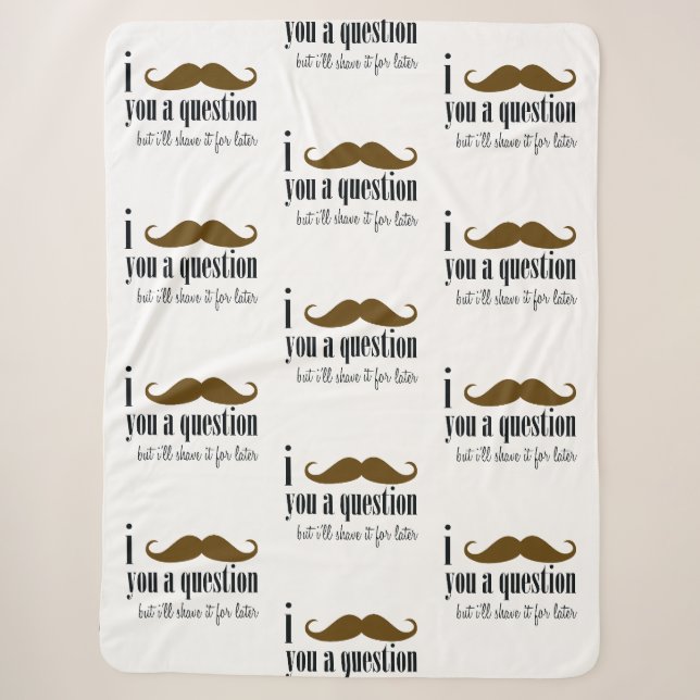 Brown Mustache Sie ein Frage Spaß Spaß Sherpadecke (Vorderseite)