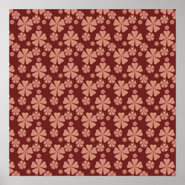 Brown Mute Floral Abstrakter digitaler Download un Poster (Vorne)