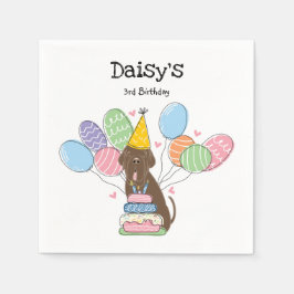 Brown Neapolitan Mastiff Dog Birthday Party Serviette