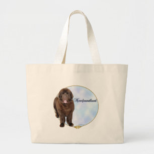 Brown Newfundland Portrait Jumbo Stoffbeutel