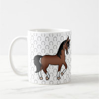 Brown Niedlich Cartoon Trotting Horse Illustration