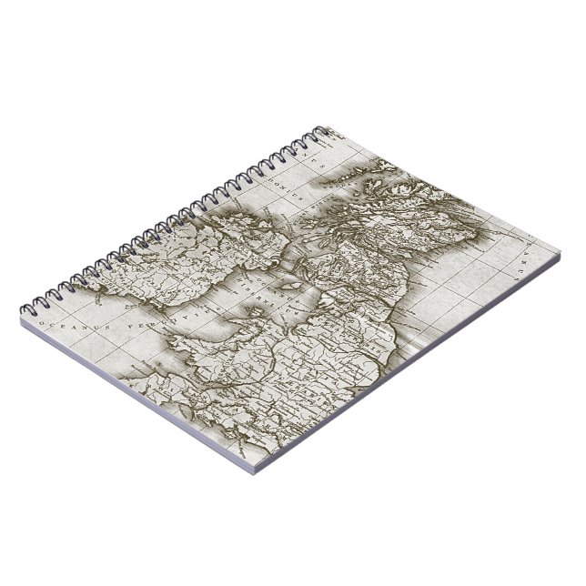 Brown Old World Antike Map Notebook Notizblock (Linke Seite)
