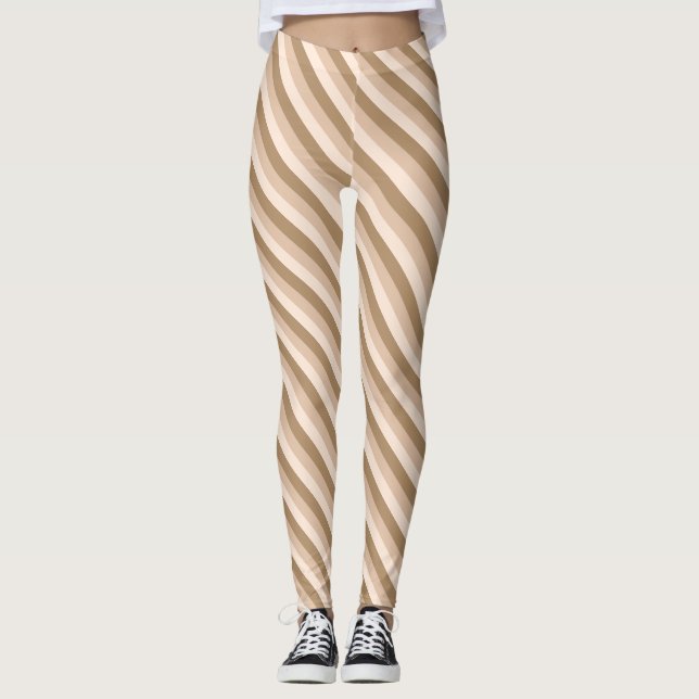 Brown Ombre Striping Leggings (Vorderseite)