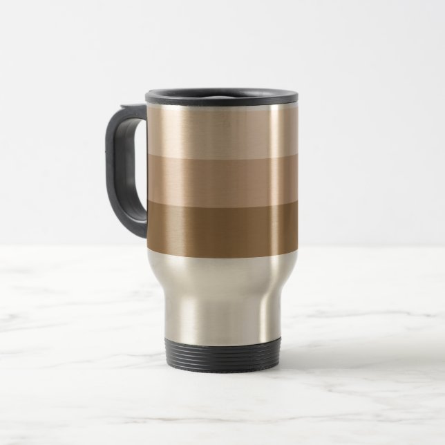 Brown Ombre Striping Reisebecher (Vorderseite Links)