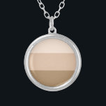 Brown Ombre Striping Versilberte Kette<br><div class="desc">Trendy braune Ombre Streifen Muster.</div>